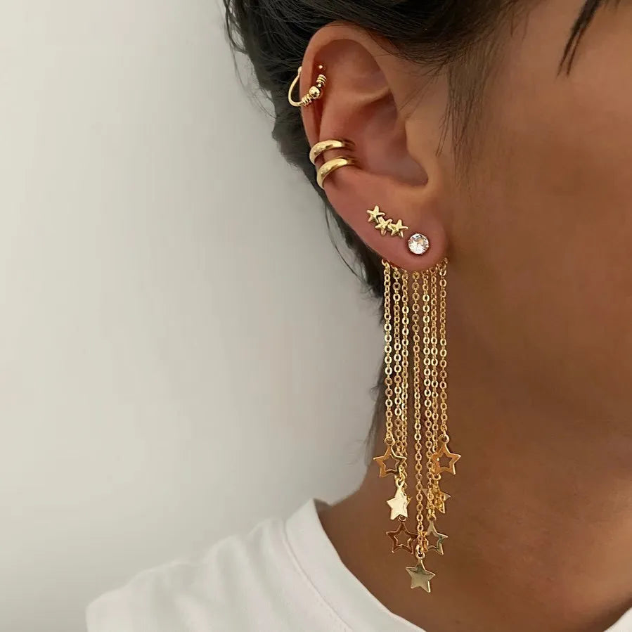 Punk Butterfly Ear Clip Liquid Metal Wing Ear Cuff No Piercing Earrings for Women and Girls
