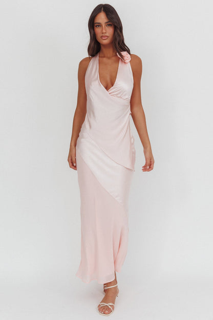 Easy Love Contrast Maxi Skirt Pink