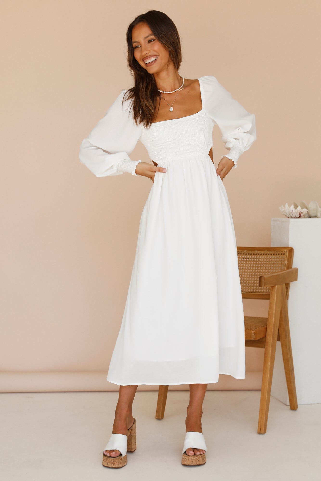 Greetings From An Angel Maxi Dress White