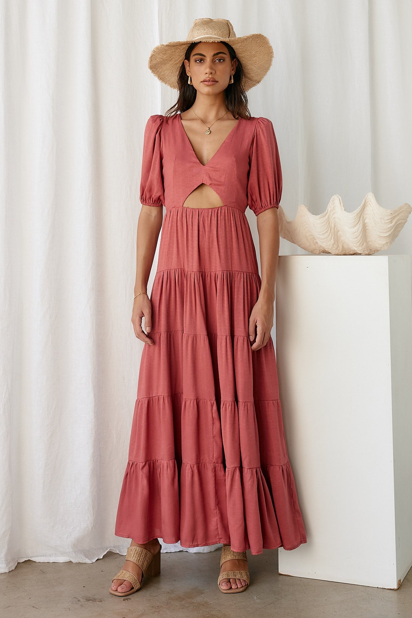 RUNAWAY THE LABEL Cedros Maxi Dress Terracotta