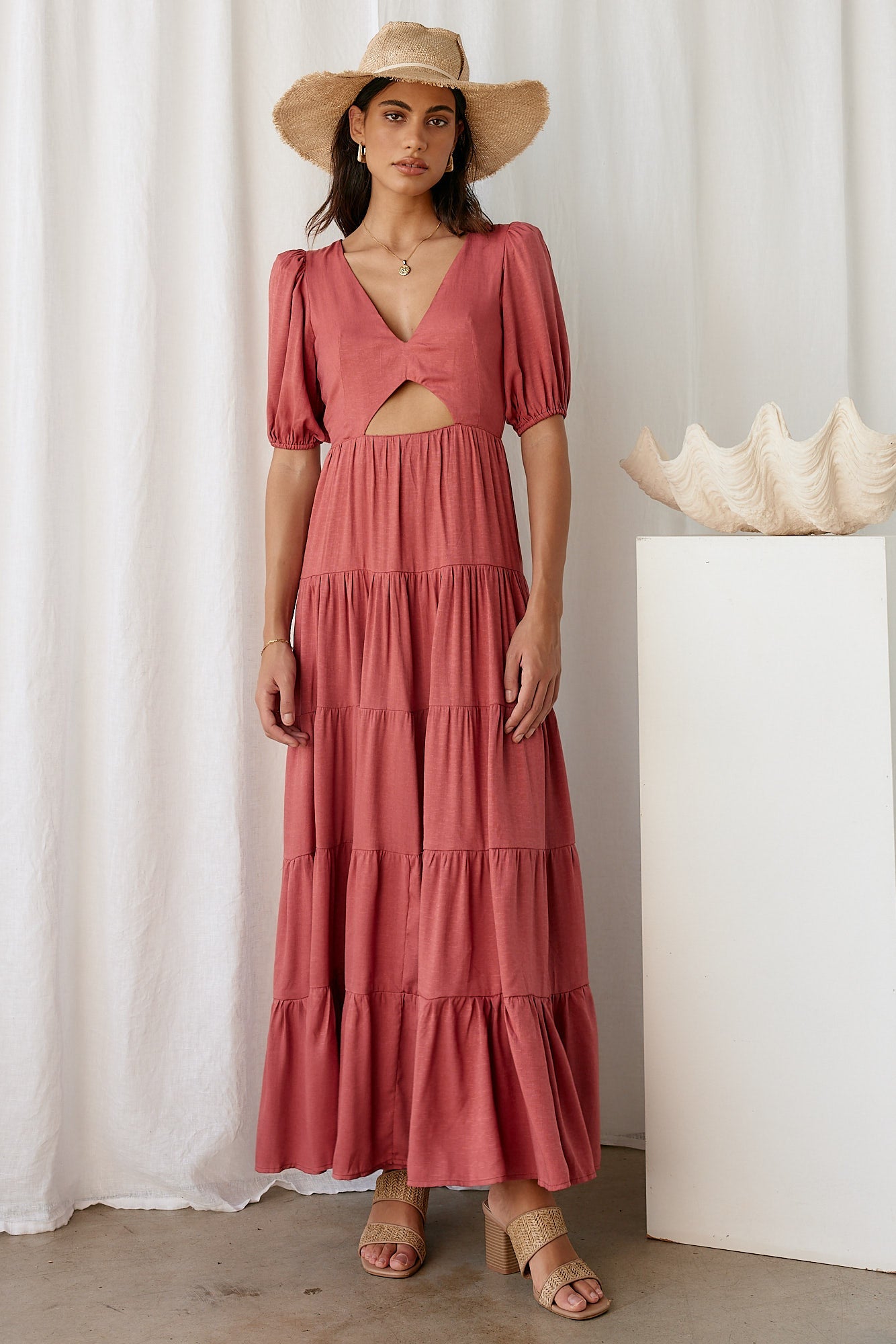 RUNAWAY THE LABEL Cedros Maxi Dress Terracotta
