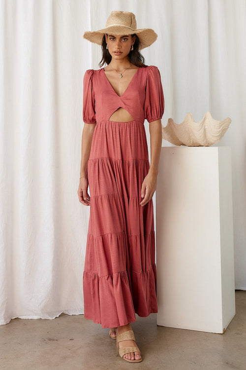 RUNAWAY THE LABEL Cedros Maxi Dress Terracotta