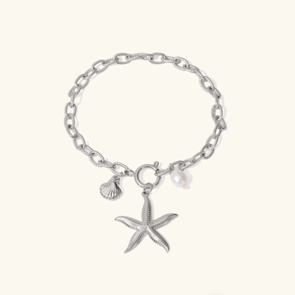 Nautilus Freshwater Pearl Charm Bracelet