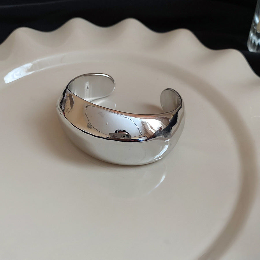 Asymmetrical Twisted Open Cuff Bracelet