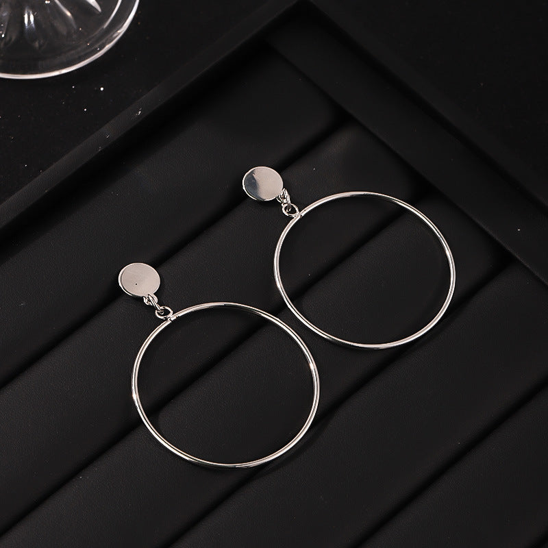 Bold Geometric Gold Alloy Hoop Earrings