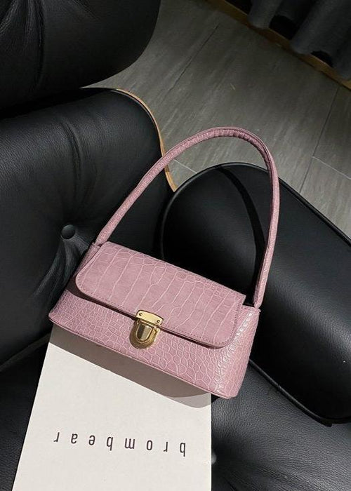 Croc-Embossed Mini Shoulder Bag