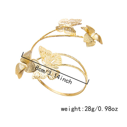 Irregular Cutout Butterfly Floral Bracelet