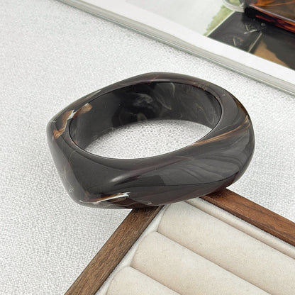 Tie Dye Acrylic Wide Curved Vintage Bracelet