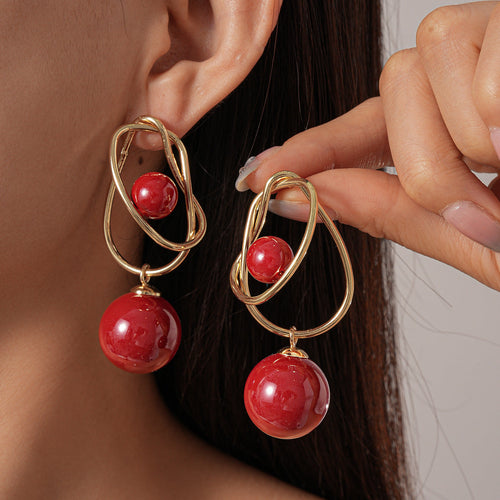 Acrylic Geometric Sphere Wrap Earrings