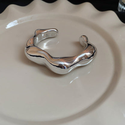 Asymmetrical Twisted Open Cuff Bracelet