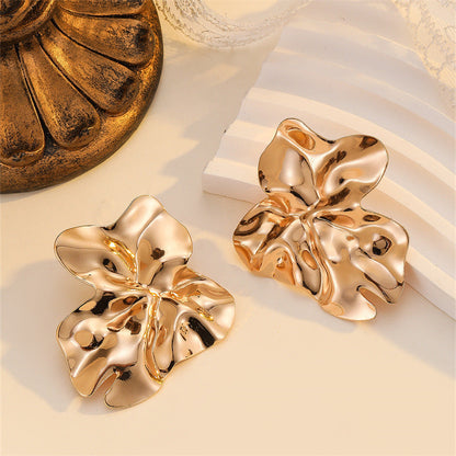 Textured Asymmetrical Geometric Earrings
