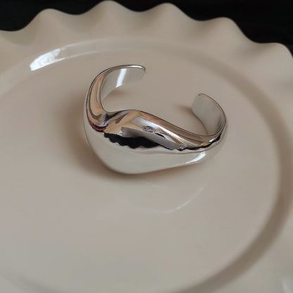Asymmetrical Twisted Open Cuff Bracelet