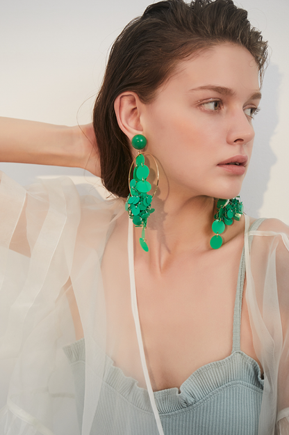 Tassel Earrings with Sequins