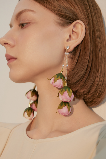 Tassel Earrings in Rose