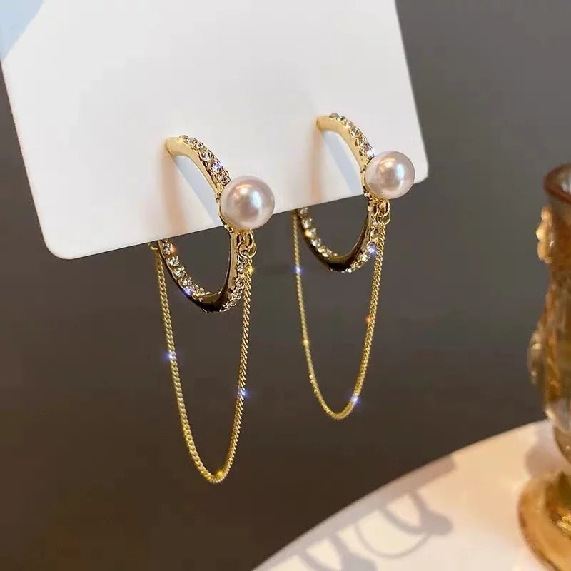 Lizakosht Peach Zircon Bow Earrings for Women Fashion Jewelry Gifts