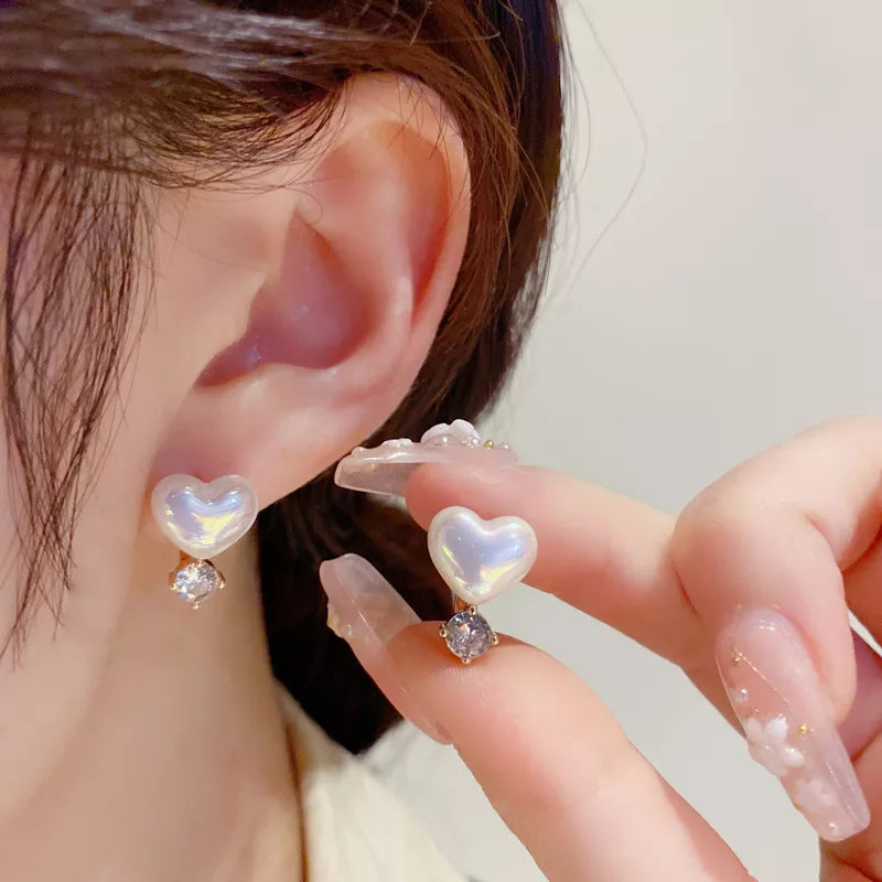 Lizakosht Peach Zircon Bow Earrings for Women Fashion Jewelry Gifts