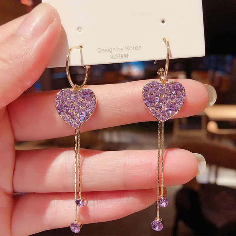Lizakosht Peach Zircon Bow Earrings for Women Fashion Jewelry Gifts