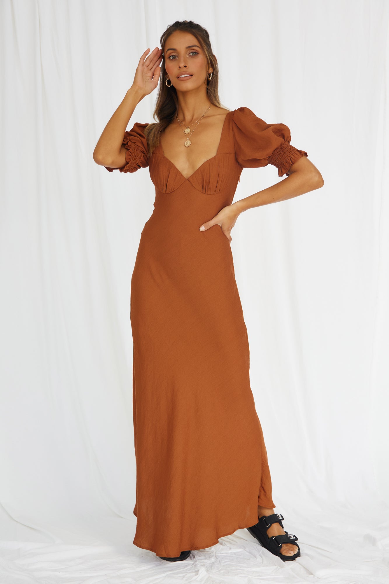 Calyx Maxi Dress Tan