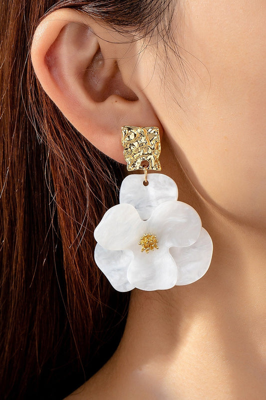 Vintage Floral Statement Drop Earrings