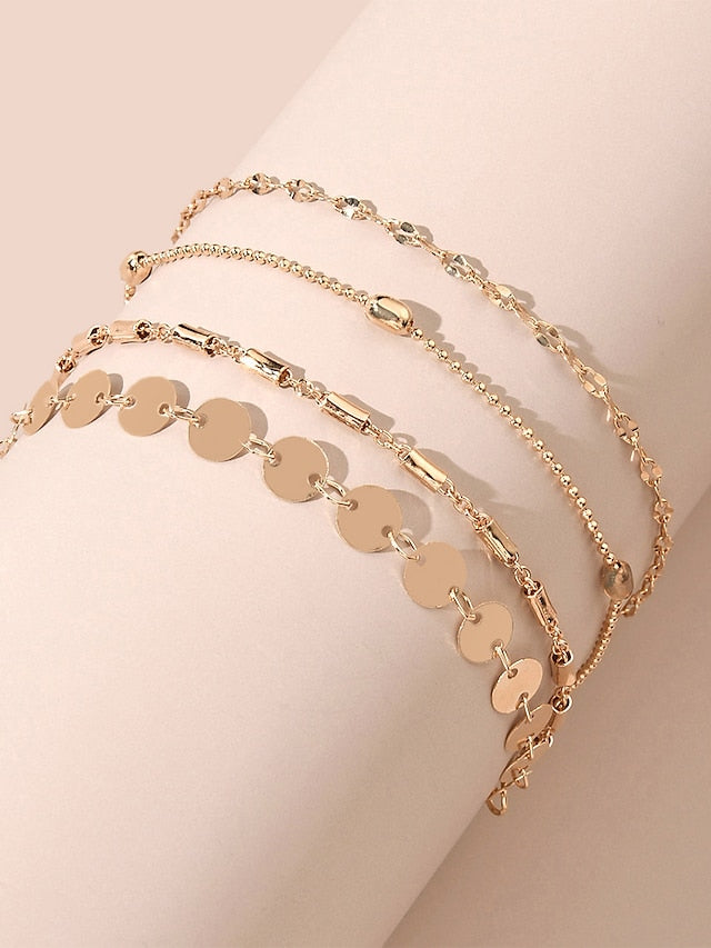 Chain Bracelet Coin Fashion Fashion Simple Elegant Alloy Bracelet Jewelry Gold For Office Party Evening Gift Daily Holiday for Women