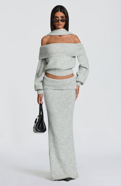 Andie Top - Light Grey Marl