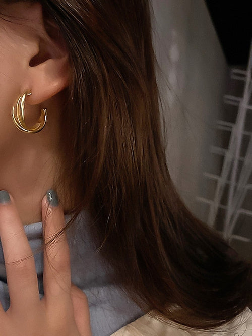 1 Pair Hoop Earrings For Birthday Gift Prom Imitation Pearl Alloy Drop Fashion for Women