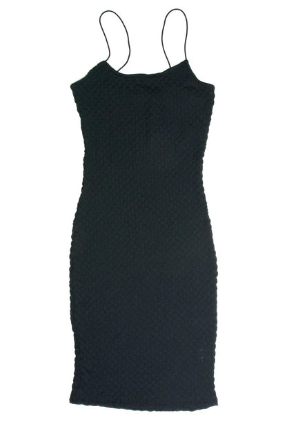 Black Bubble Knit Cami Dress