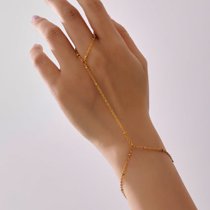 18K Gold Plated Stainless Steel Knuckle Finger Bracelet