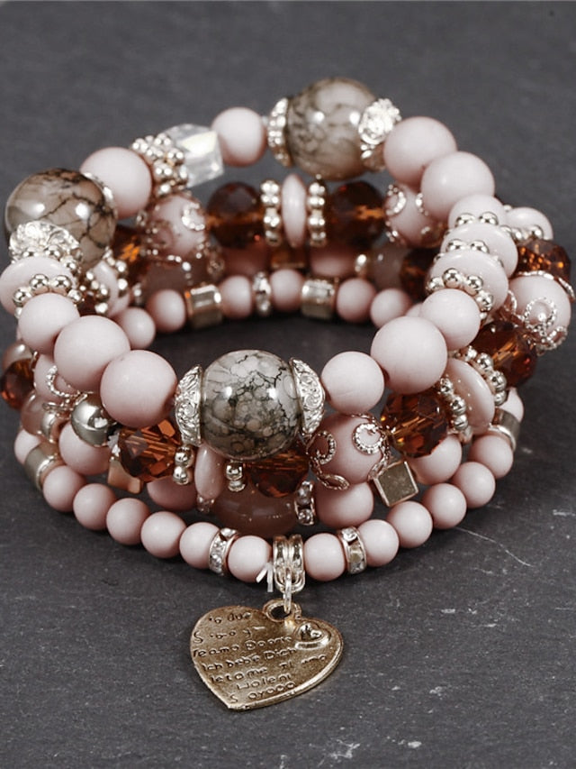 Bracelets Ethnic Style Party Heart Bracelets & Bangles / Imitation Pearl / Black / Red / Fall / Winter for Women