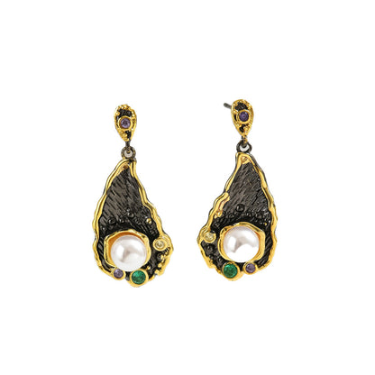Eclipse Pearl Drop Earrings