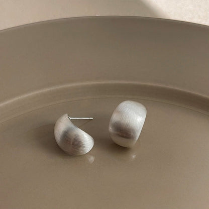 Brushed Matte Geometric Minimalist Stud Earrings
