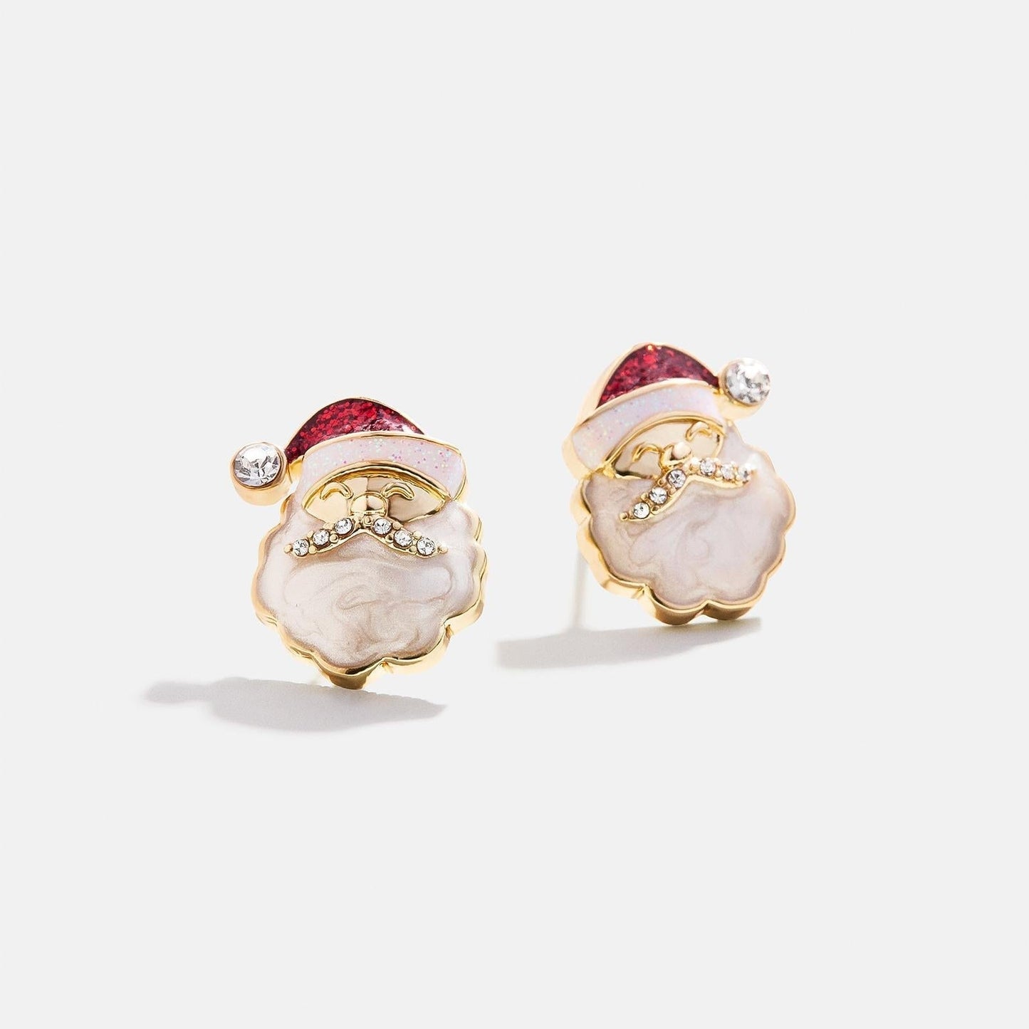 Copper Rhinestone Christmas Stud Earrings