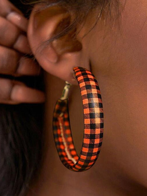 Earrings Casual Street Plaid Earring for Women