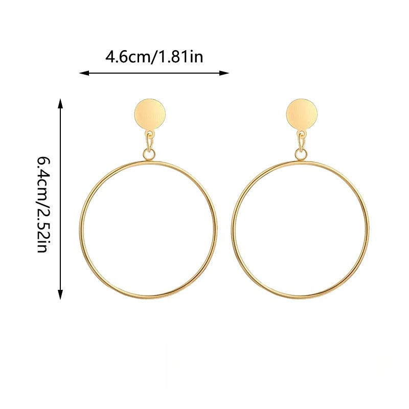 Bold Geometric Gold Alloy Hoop Earrings
