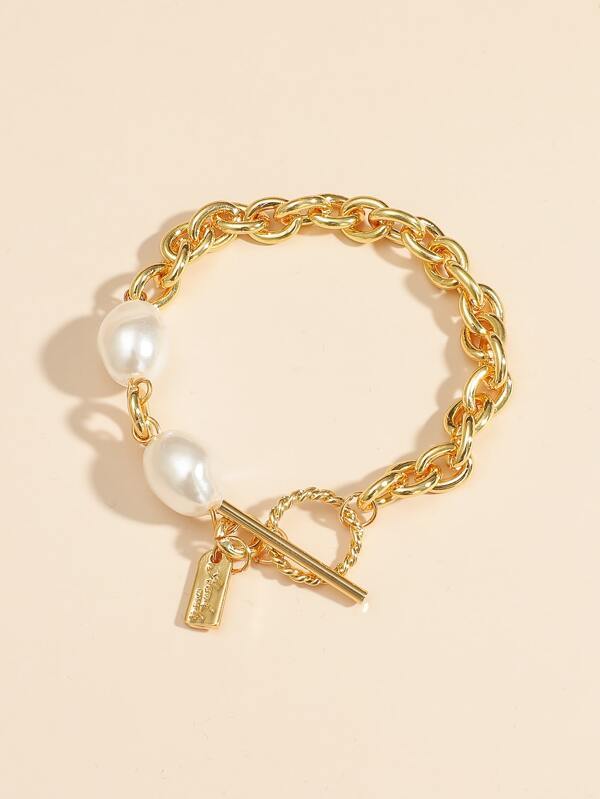 Faux Pearl Decor Bracelet for Women
