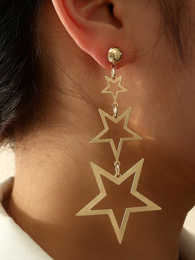 1 Pair Drop Earrings For Party Evening Gift Prom Alloy Drop Star for Women