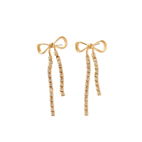 Bow Cascade Crystal Earrings