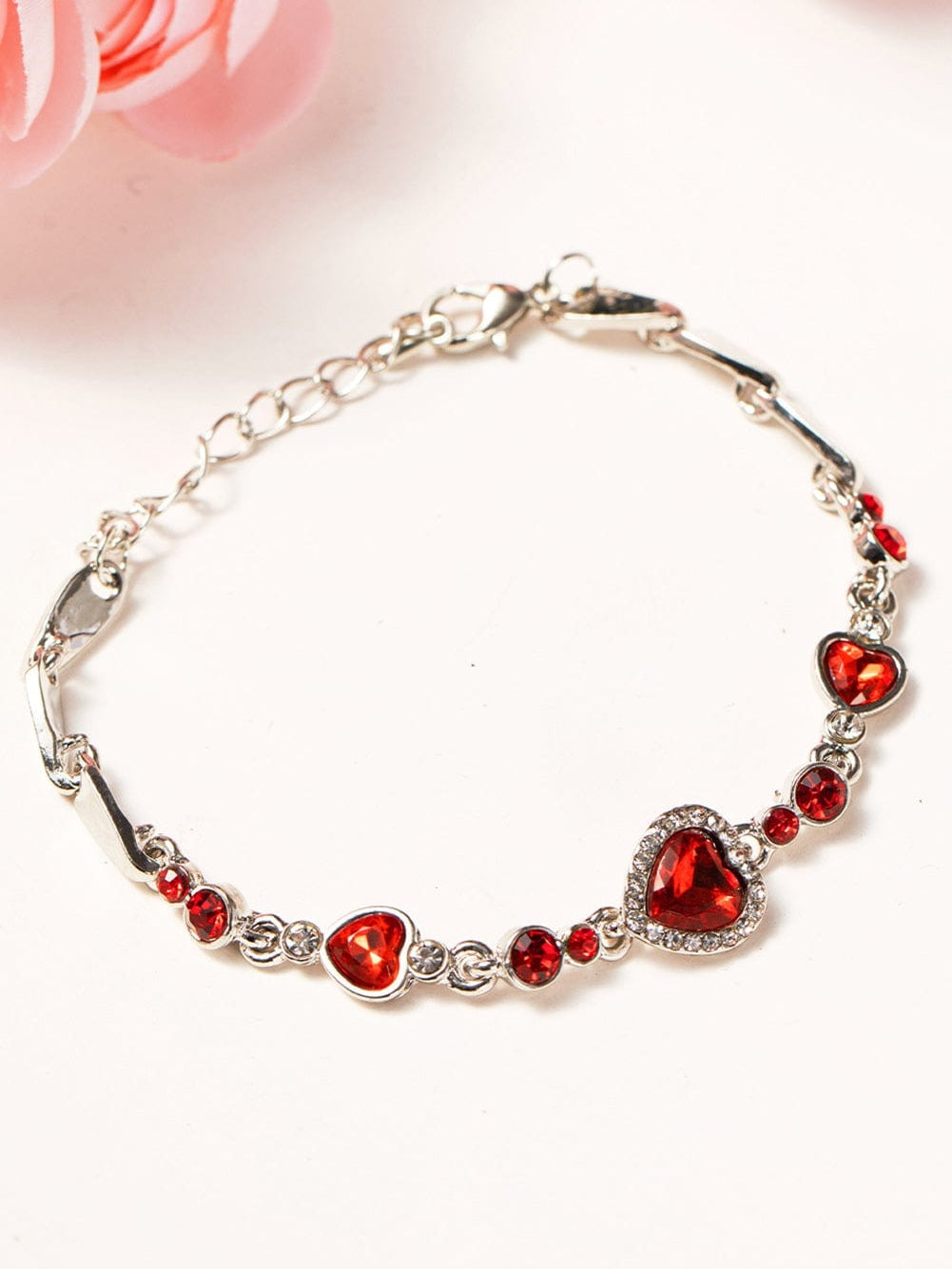 Flaming Heart Gem Valentine's Fashion Bracelet