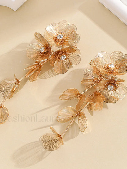 Floral Decor Graceful Fringed Earrings