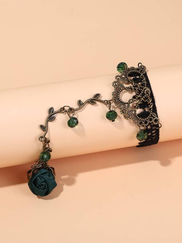 Flower Decor Mittens Bracelet for Women