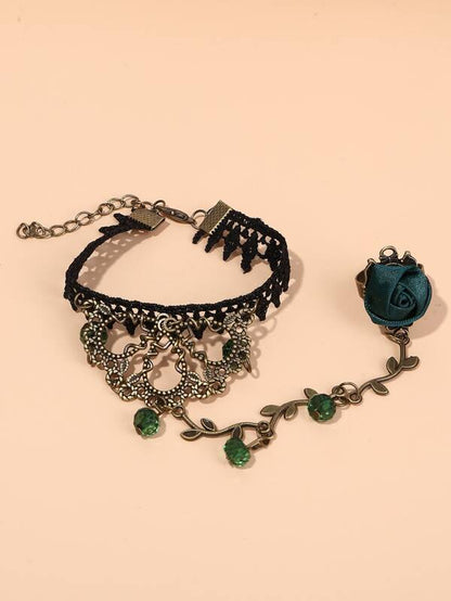 Flower Decor Mittens Bracelet for Women