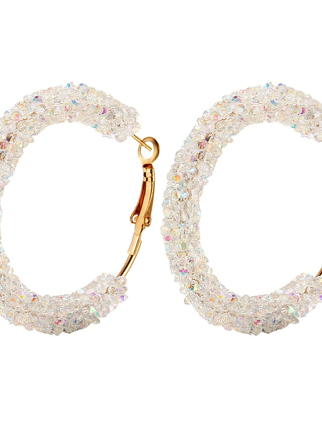 1 Pair Hoop Earrings For Street Date Alloy Classic Fashion for Women