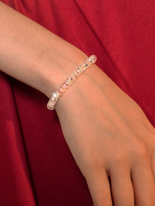 White Crystal Bracelet Classic Lucky Stylish Glass Bracelet Jewelry White / Champagne / Red For Party Evening Gift Daily Birthday for Women