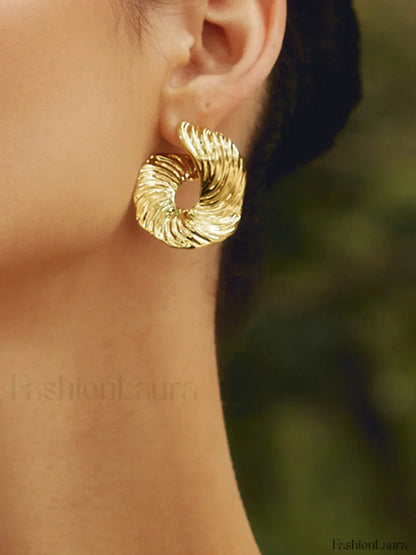 Geometric Irregular Graceful Texture Stud Earrings
