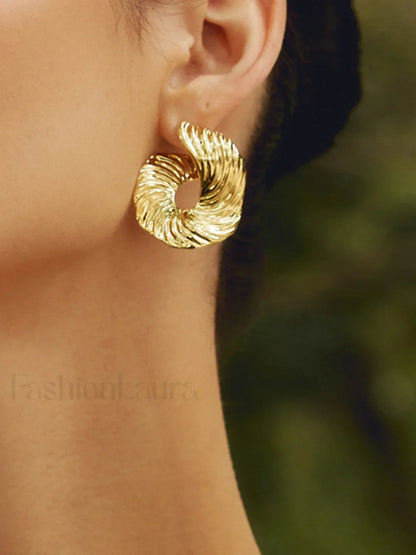 Geometric Irregular Texture Stud Earrings