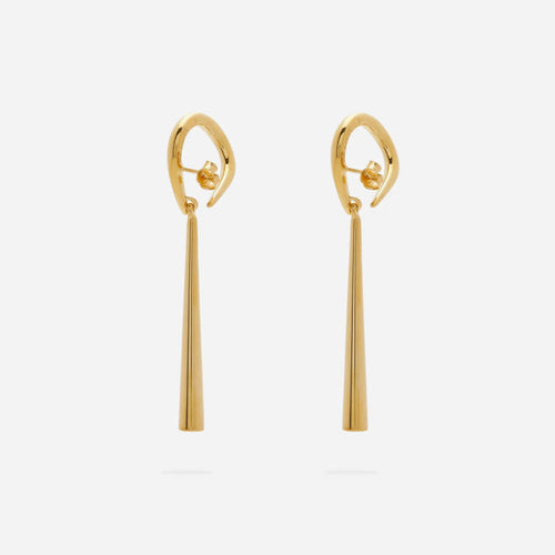 Gold-Plated Alpha Pendant Earrings