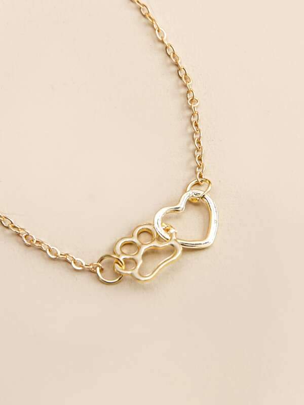 Hollow Out Heart Decor Bracelet for Women