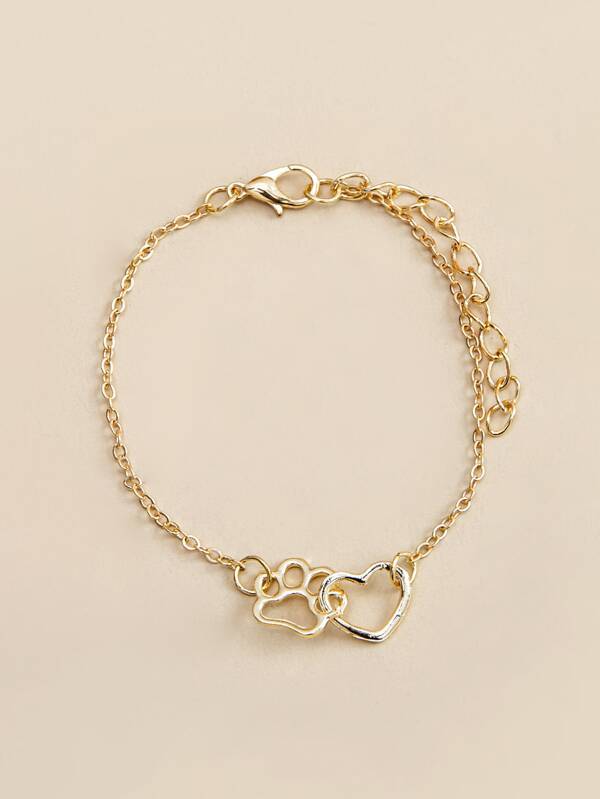 Hollow Out Heart Decor Bracelet for Women