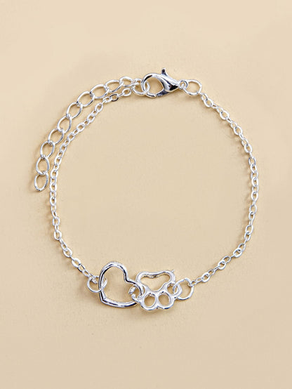 Hollow Out Heart Decor Bracelet for Women