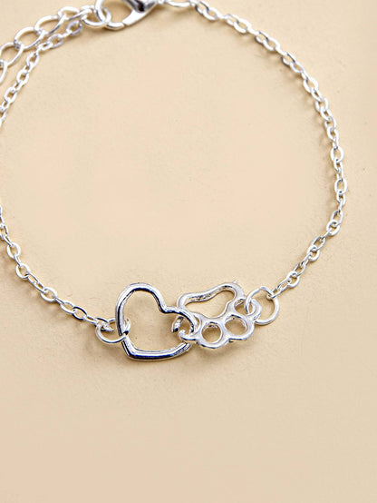 Hollow Out Heart Decor Bracelet for Women
